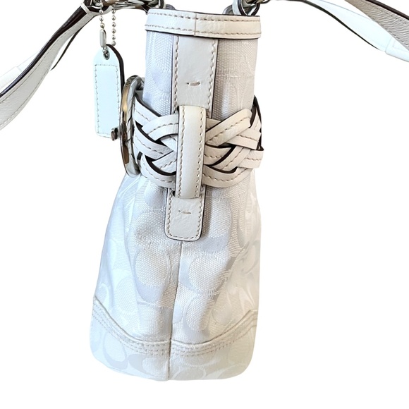 Coach Vintage 2005 Y2K Soho Signature Canvas Leather Small Tote Bucket Bag White - Picture 6 of 14